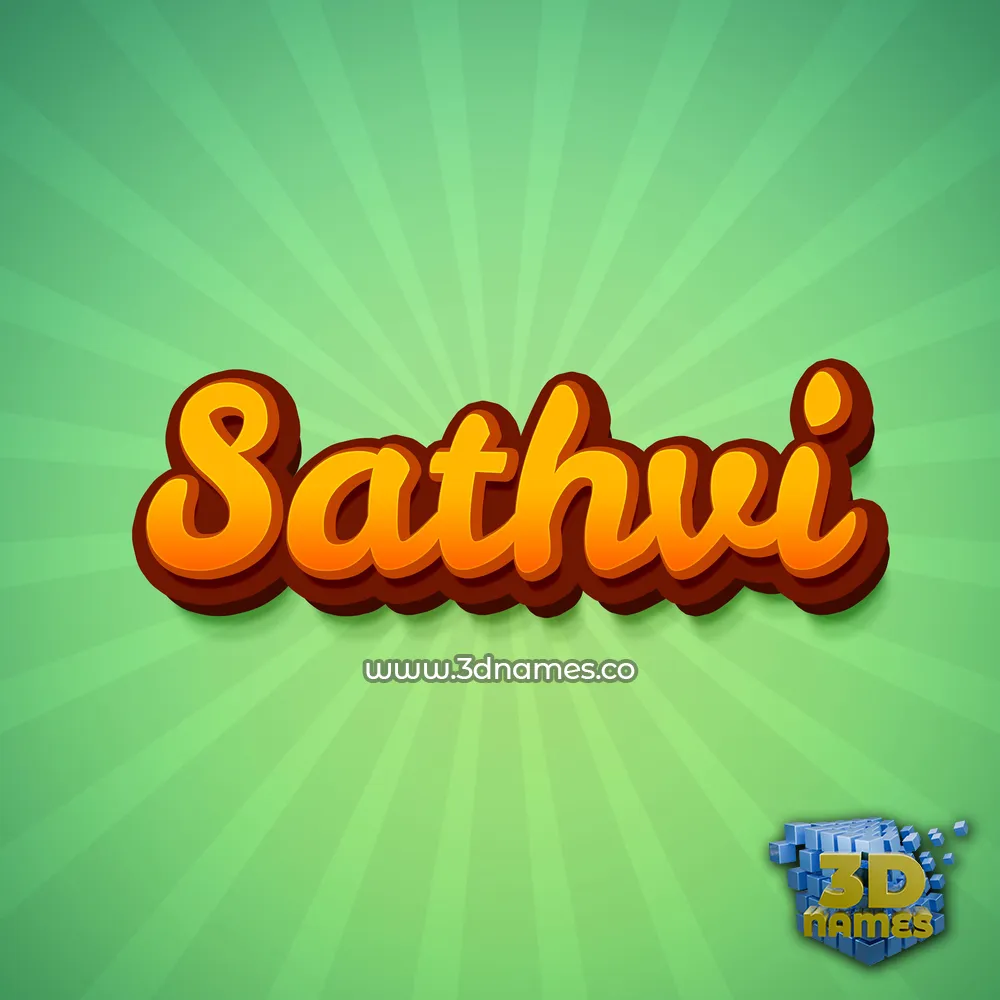 sathvi in Green Rays style - 3D name wallpaper