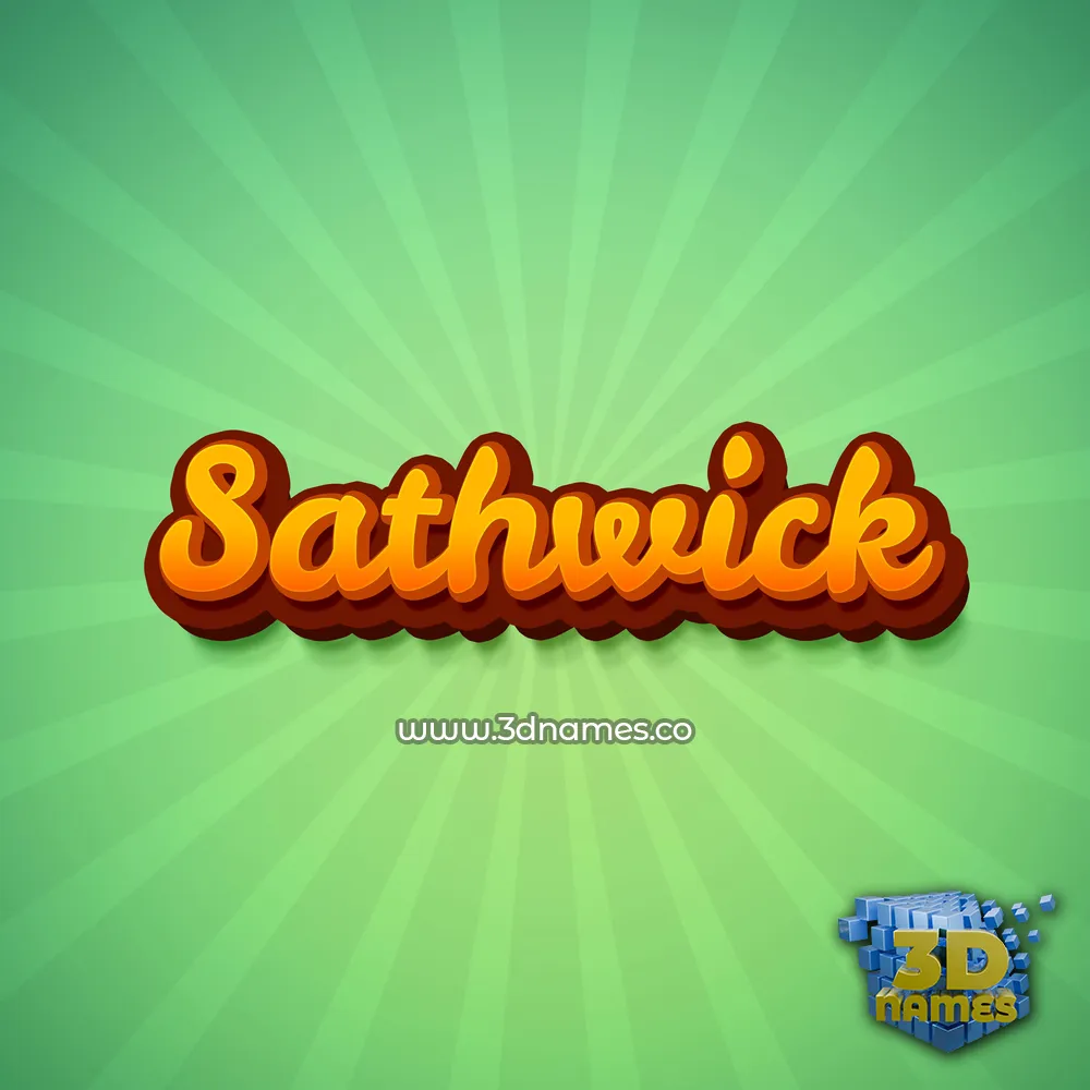 sathwick in Green Rays style - 3D name wallpaper