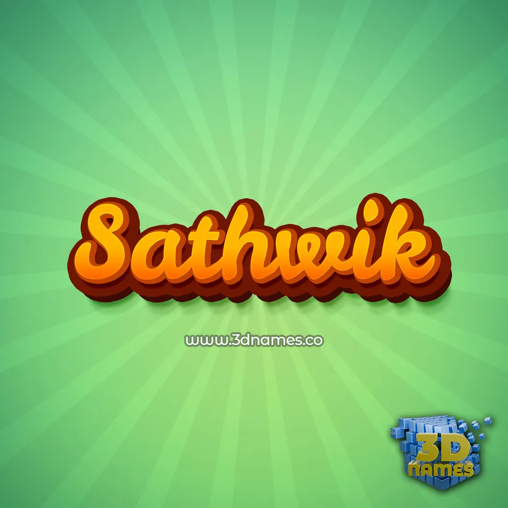 sathwik in Green Rays style - 3D name wallpaper