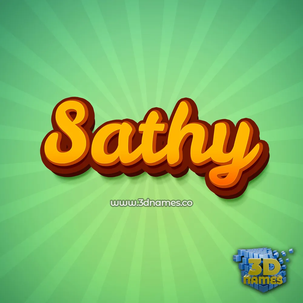 sathy in Green Rays style - 3D name wallpaper
