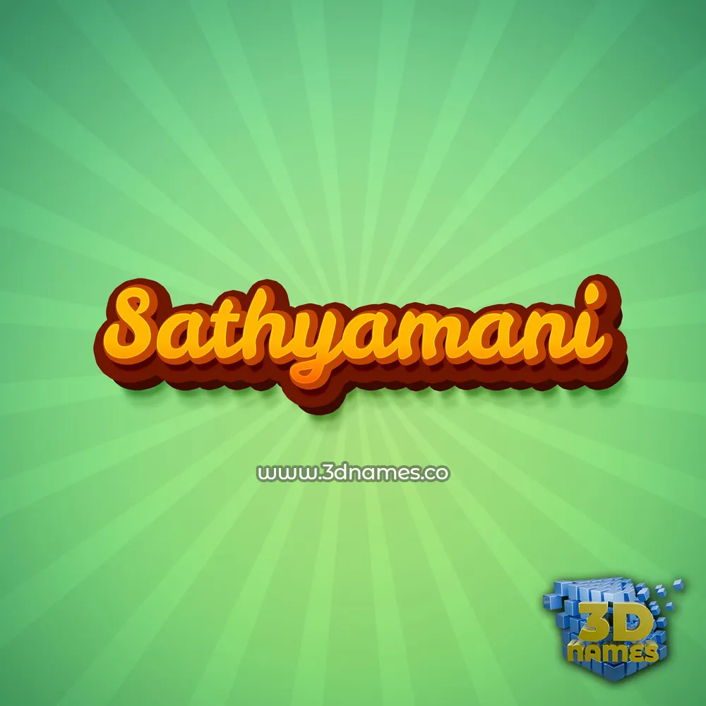 sathyamani in Green Rays style - 3D name wallpaper