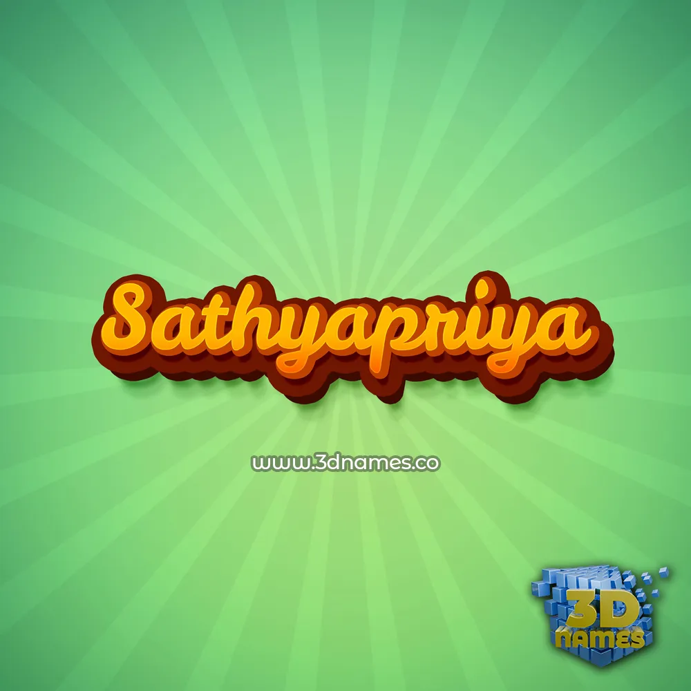 sathyapriya in Green Rays style - 3D name wallpaper