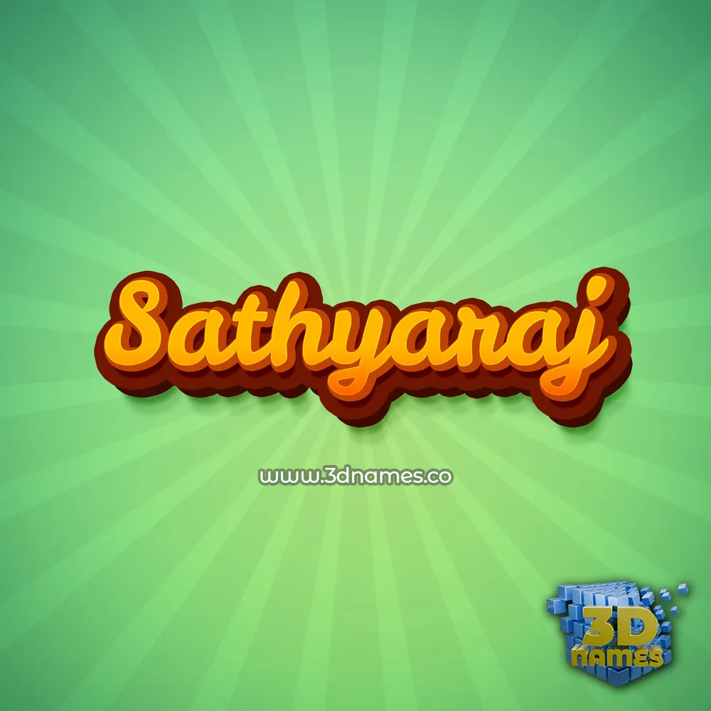 sathyaraj in Green Rays style - 3D name wallpaper