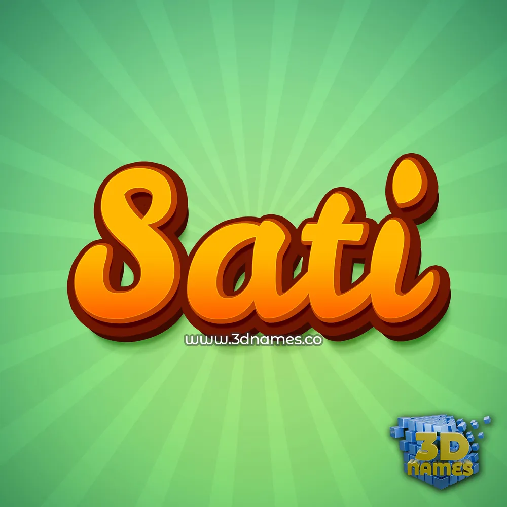 sati in Green Rays style - 3D name wallpaper