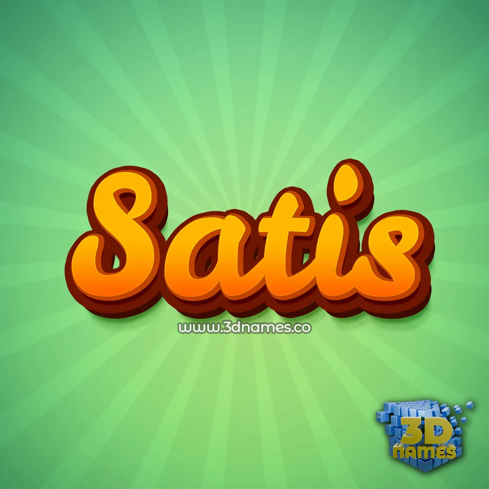 satis in Green Rays style - 3D name wallpaper