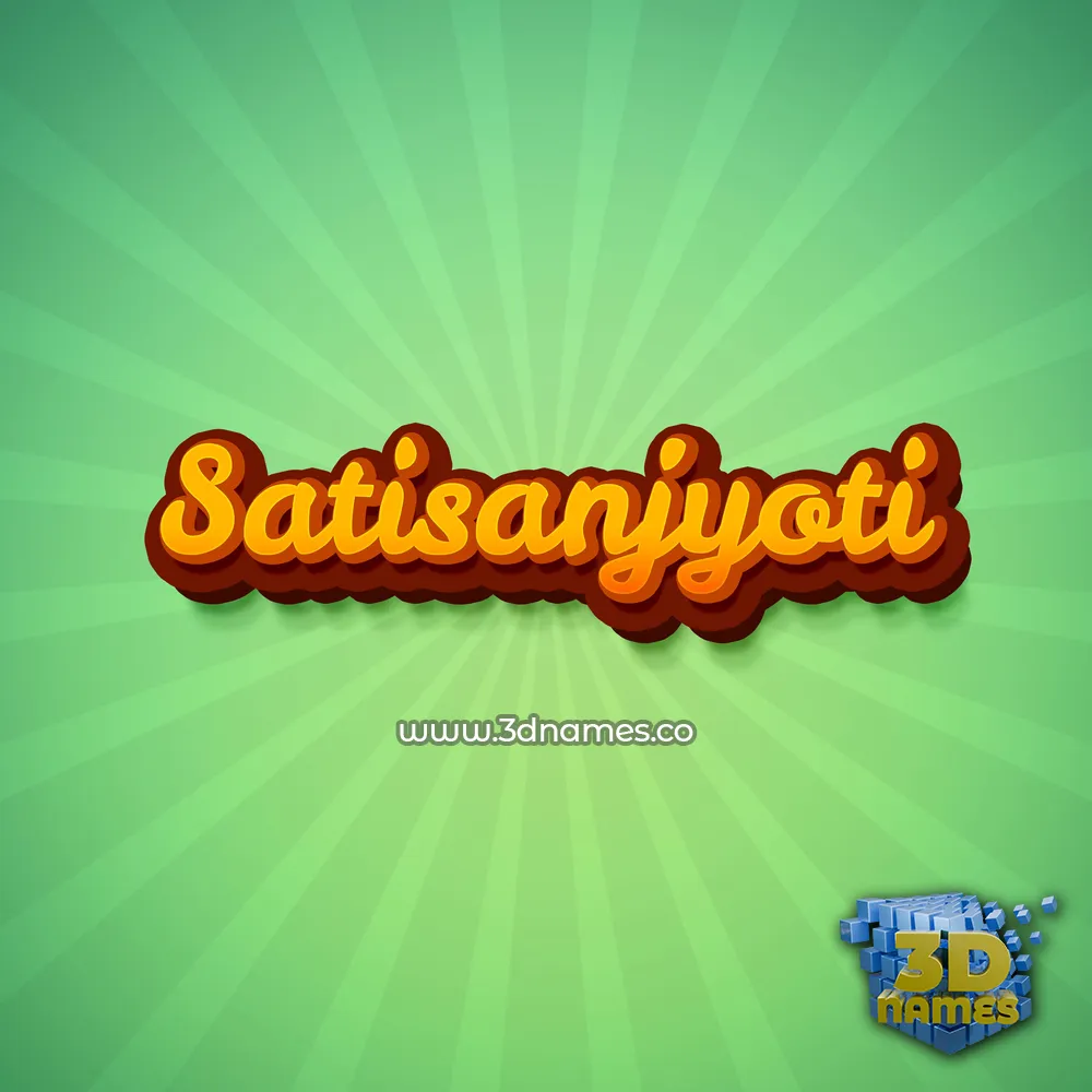 satisanjyoti in Green Rays style - 3D name wallpaper