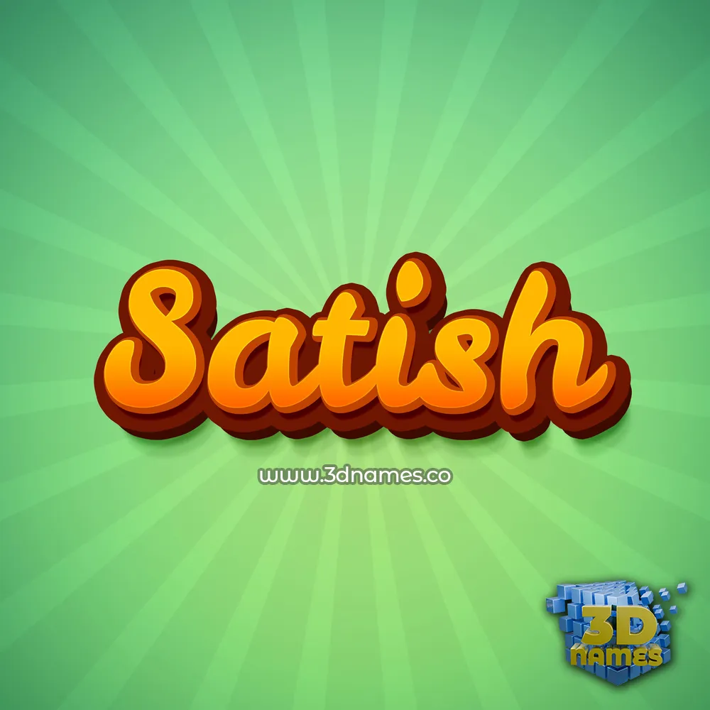satish in Green Rays style - 3D name wallpaper