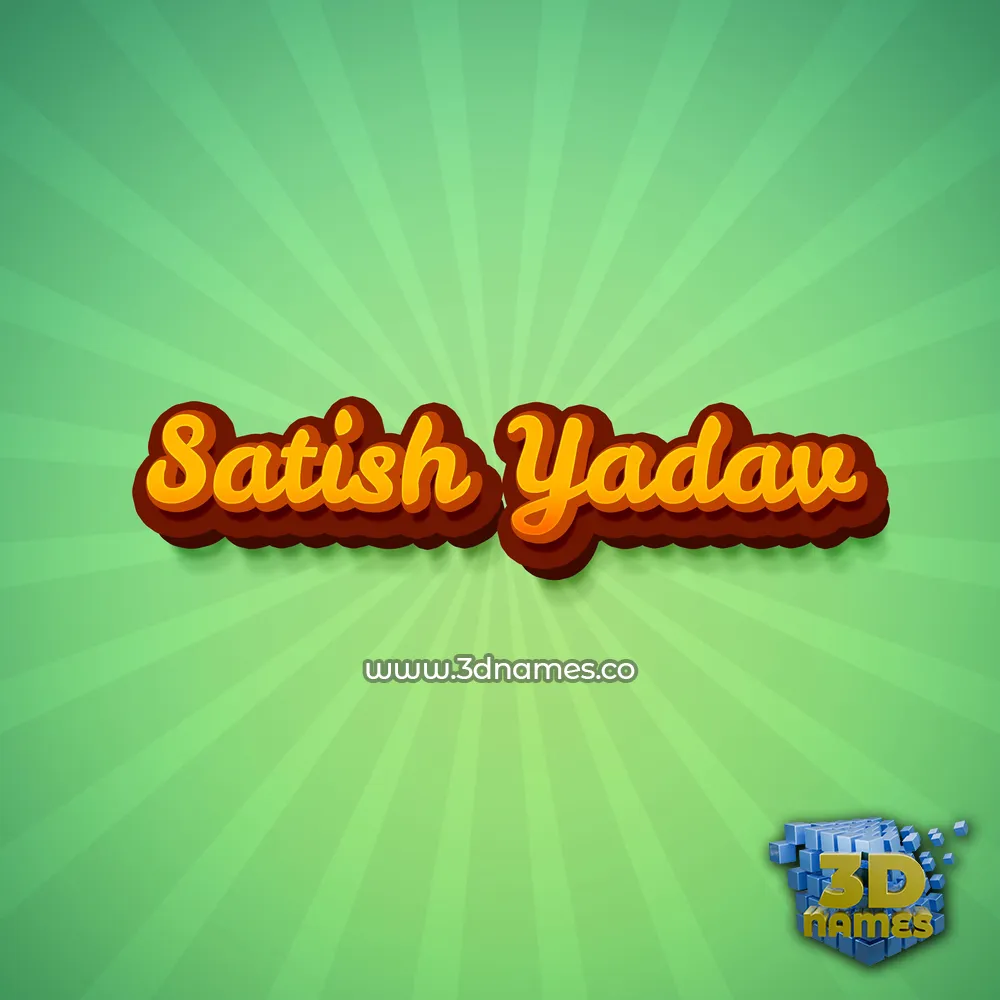 satish yadav in Green Rays style - 3D name wallpaper