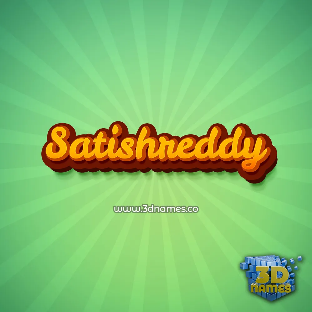 satishreddy in Green Rays style - 3D name wallpaper
