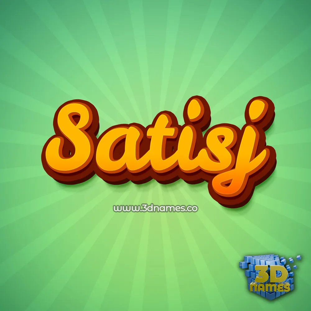 satisj in Green Rays style - 3D name wallpaper