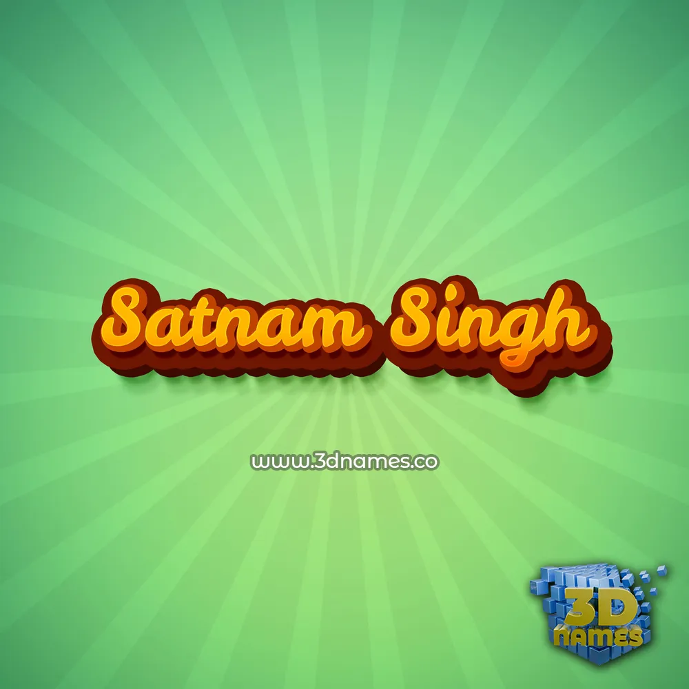 satnam singh in Green Rays style - 3D name wallpaper