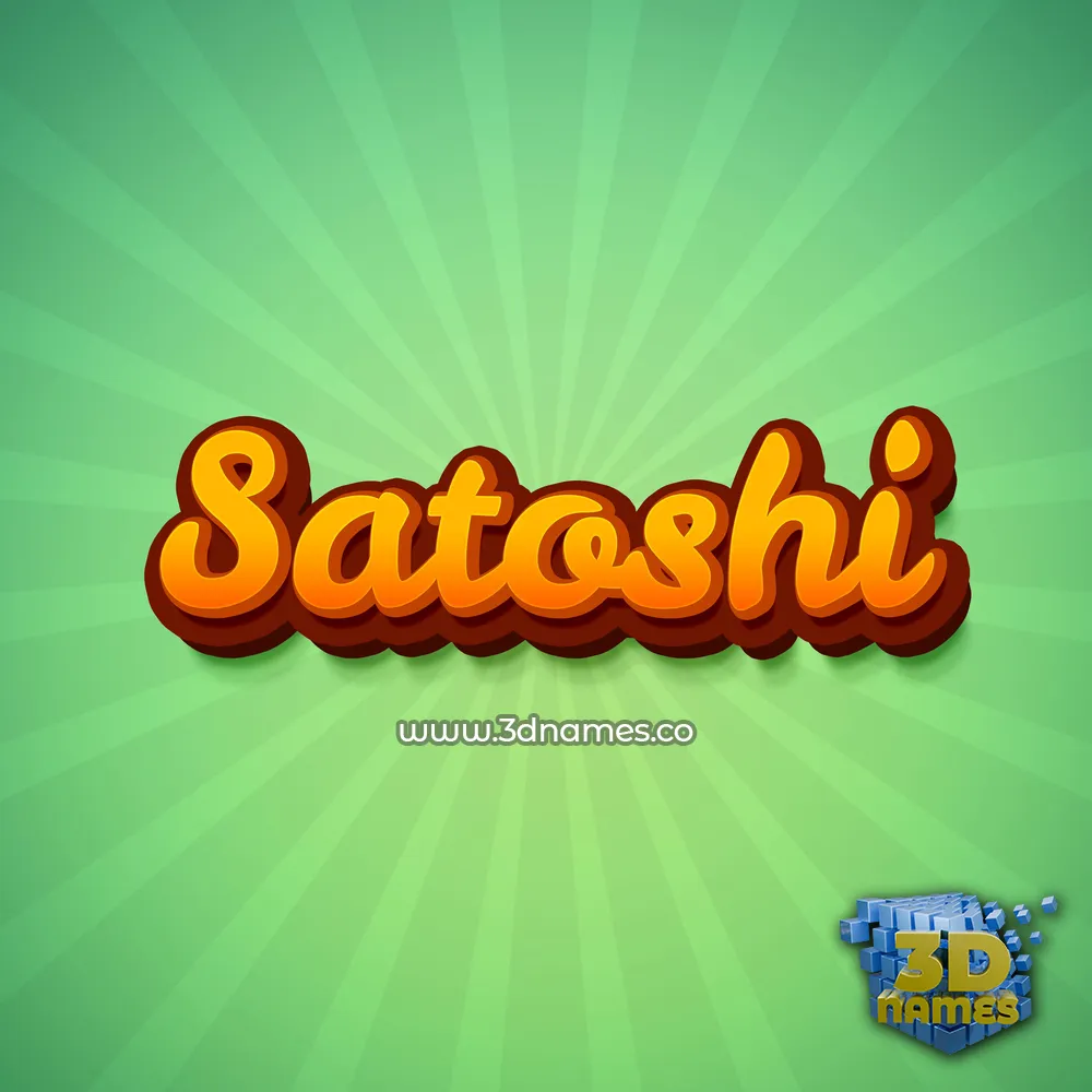 satoshi in Green Rays style - 3D name wallpaper