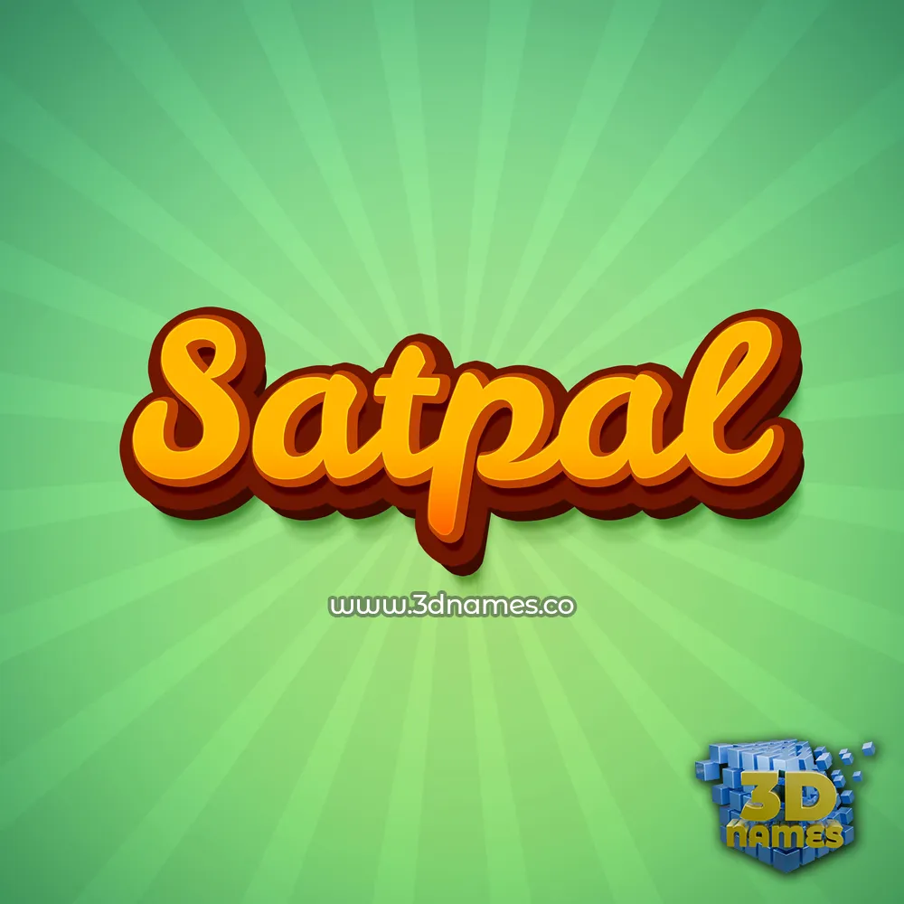 satpal in Green Rays style - 3D name wallpaper