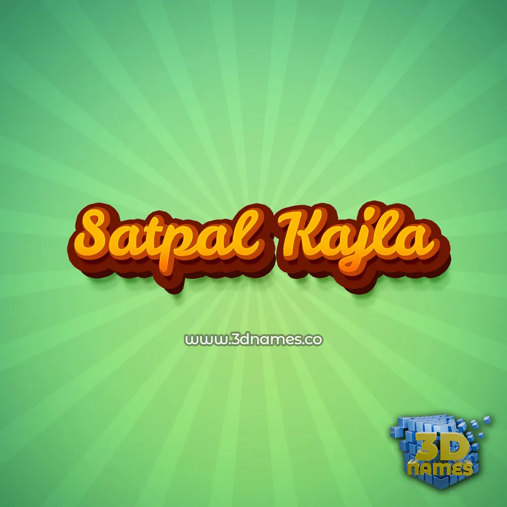 satpal kajla in Green Rays style - 3D name wallpaper