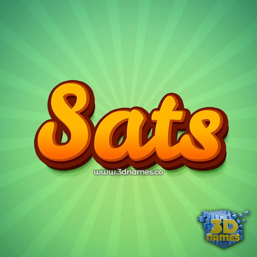 sats in Green Rays style - 3D name wallpaper