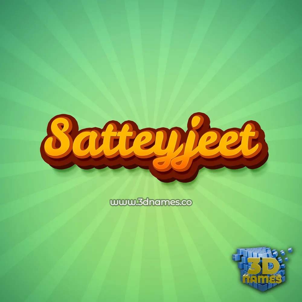 satteyjeet in Green Rays style - 3D name wallpaper