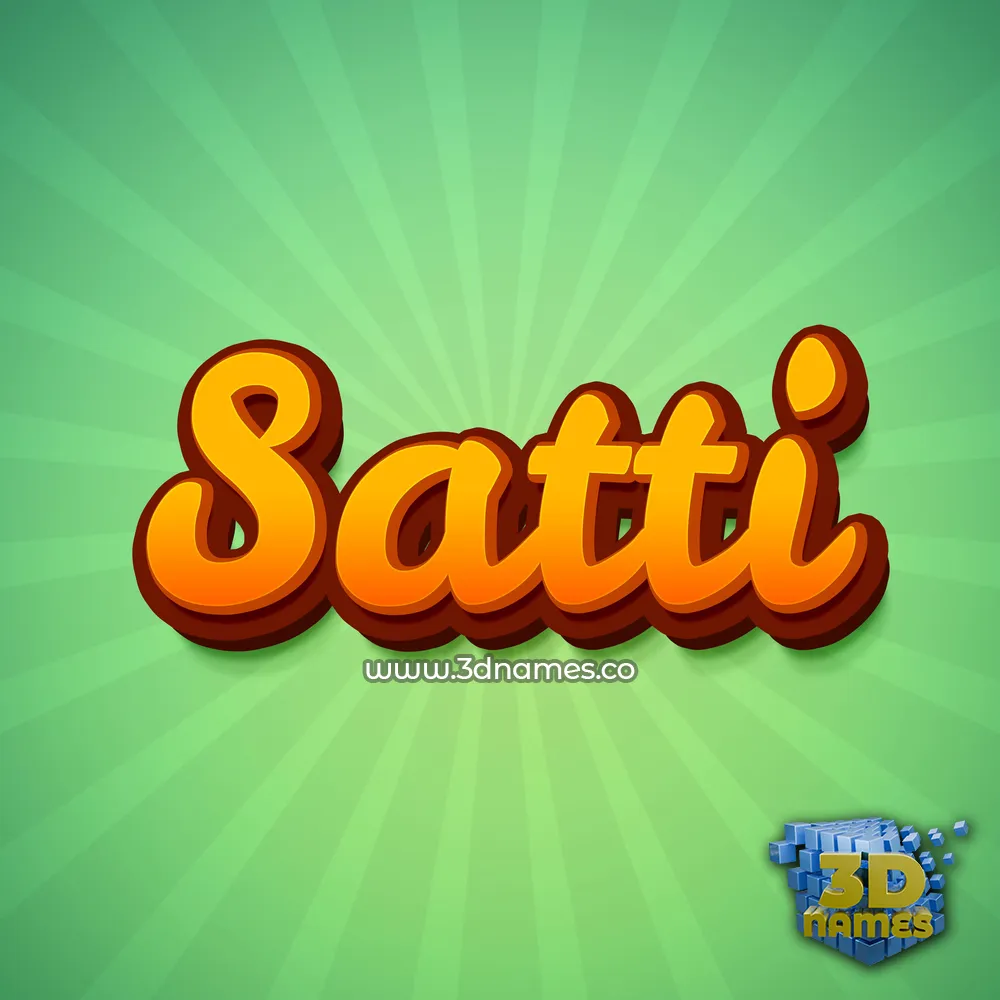 satti in Green Rays style - 3D name wallpaper