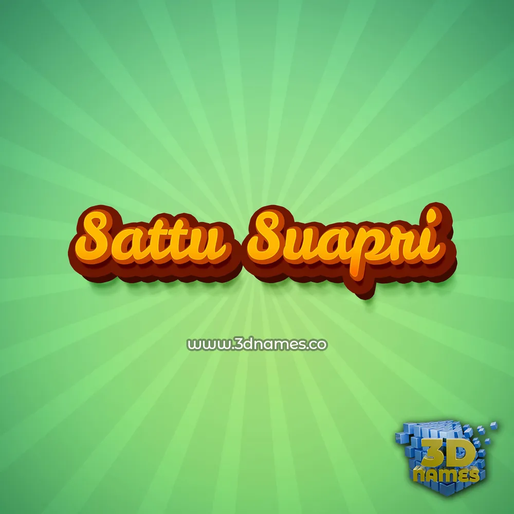 sattu suapri in Green Rays style - 3D name wallpaper