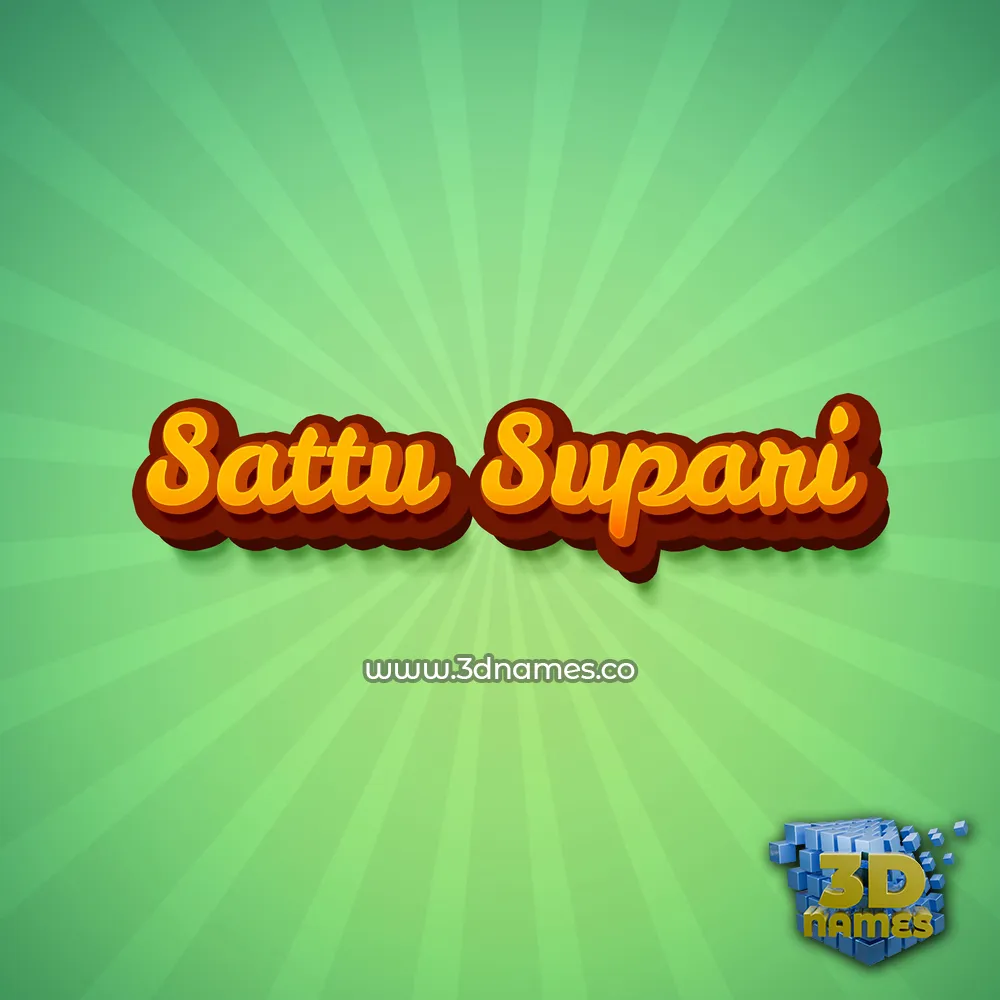 sattu supari in Green Rays style - 3D name wallpaper