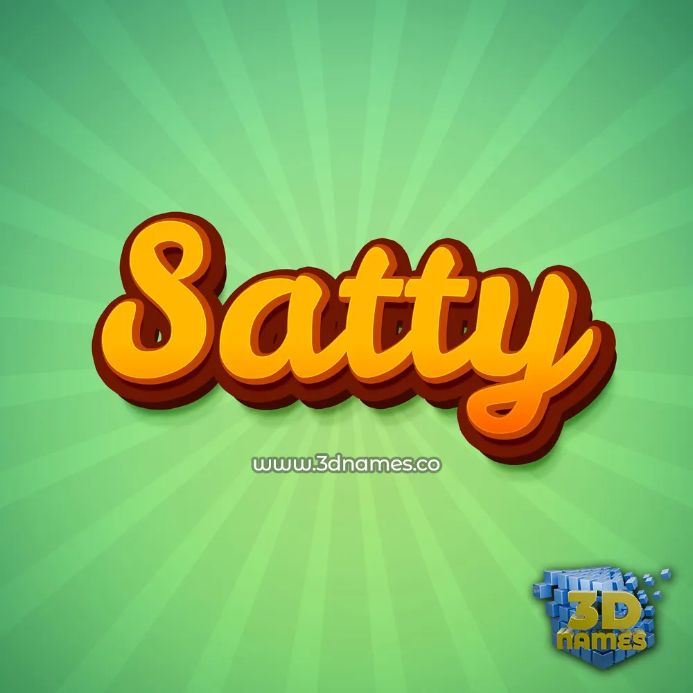 satty in Green Rays style - 3D name wallpaper