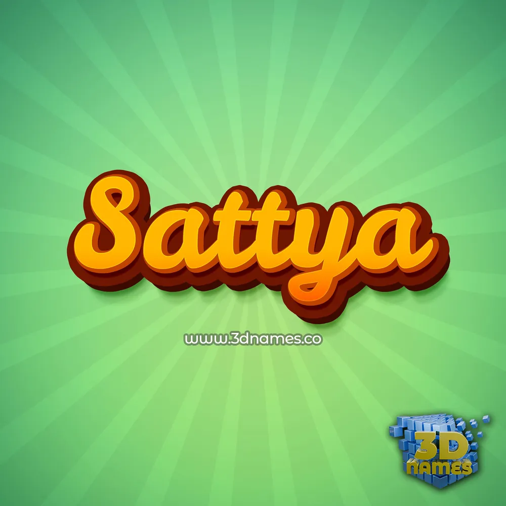 sattya in Green Rays style - 3D name wallpaper