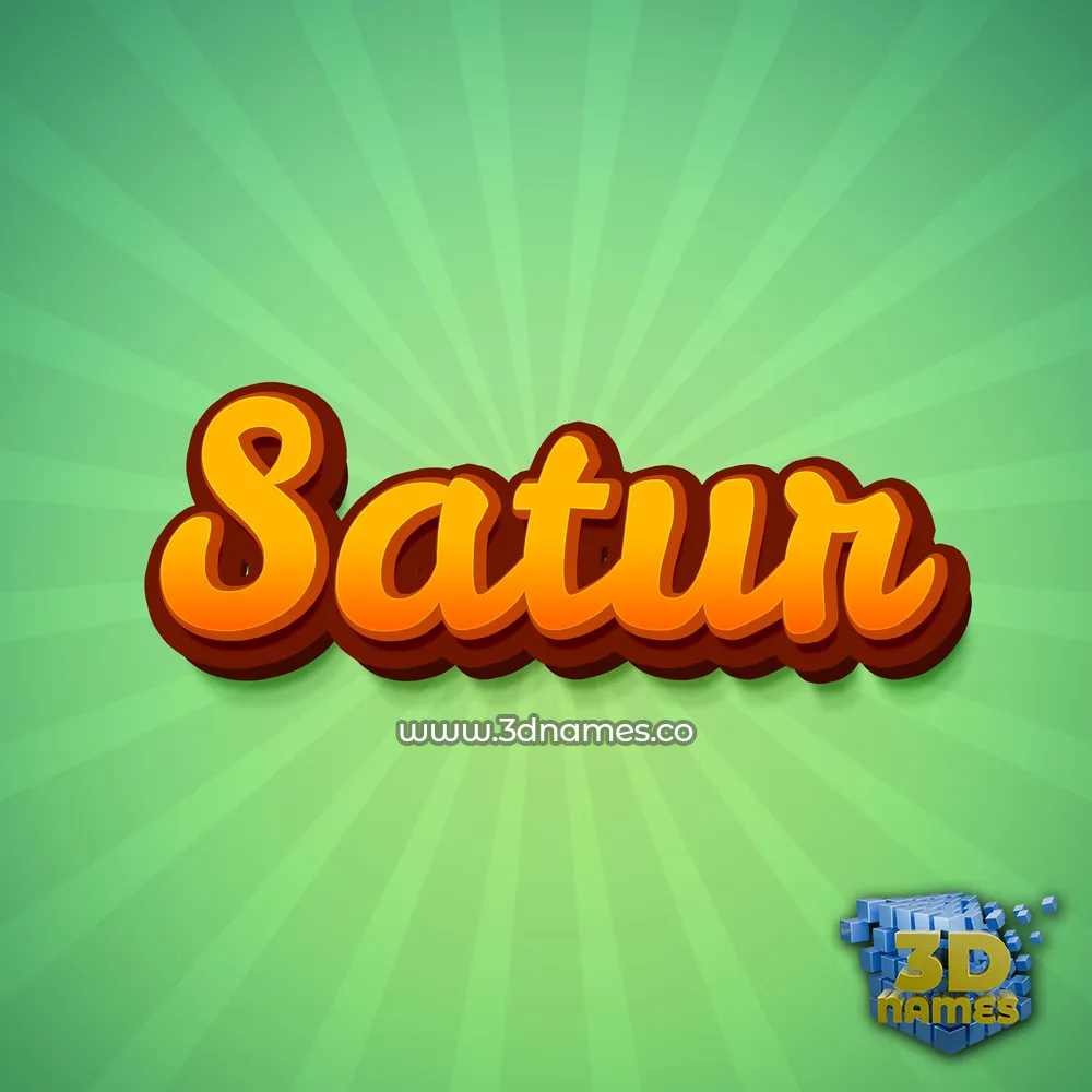 satur in Green Rays style - 3D name wallpaper