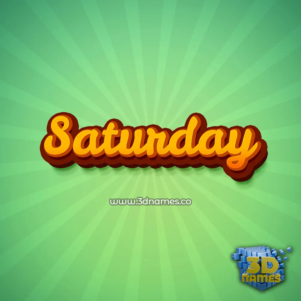 saturday in Green Rays style - 3D name wallpaper