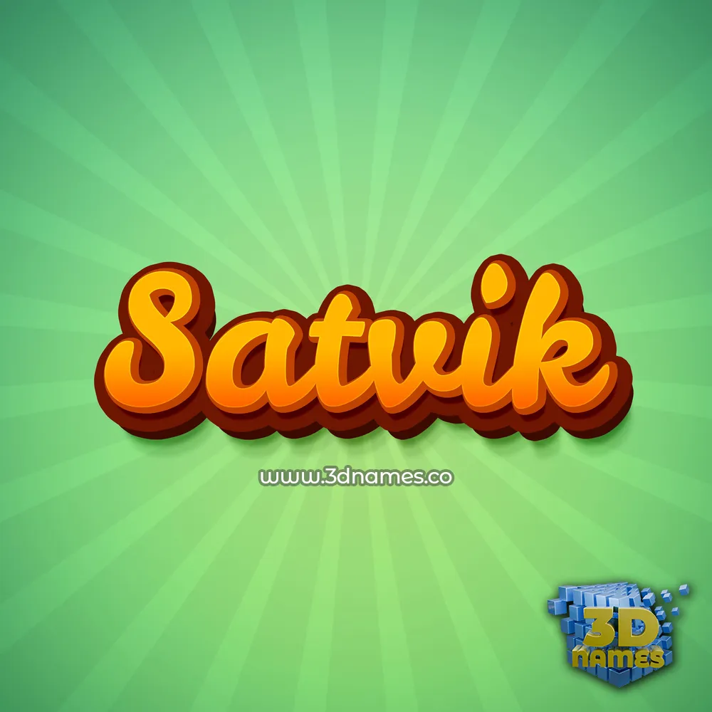 satvik in Green Rays style - 3D name wallpaper
