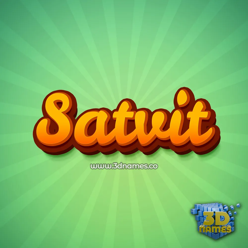 satvit in Green Rays style - 3D name wallpaper