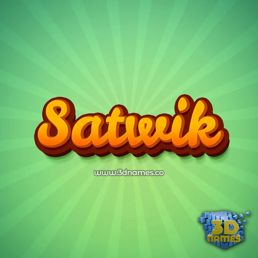 satwik in Green Rays style - 3D name wallpaper