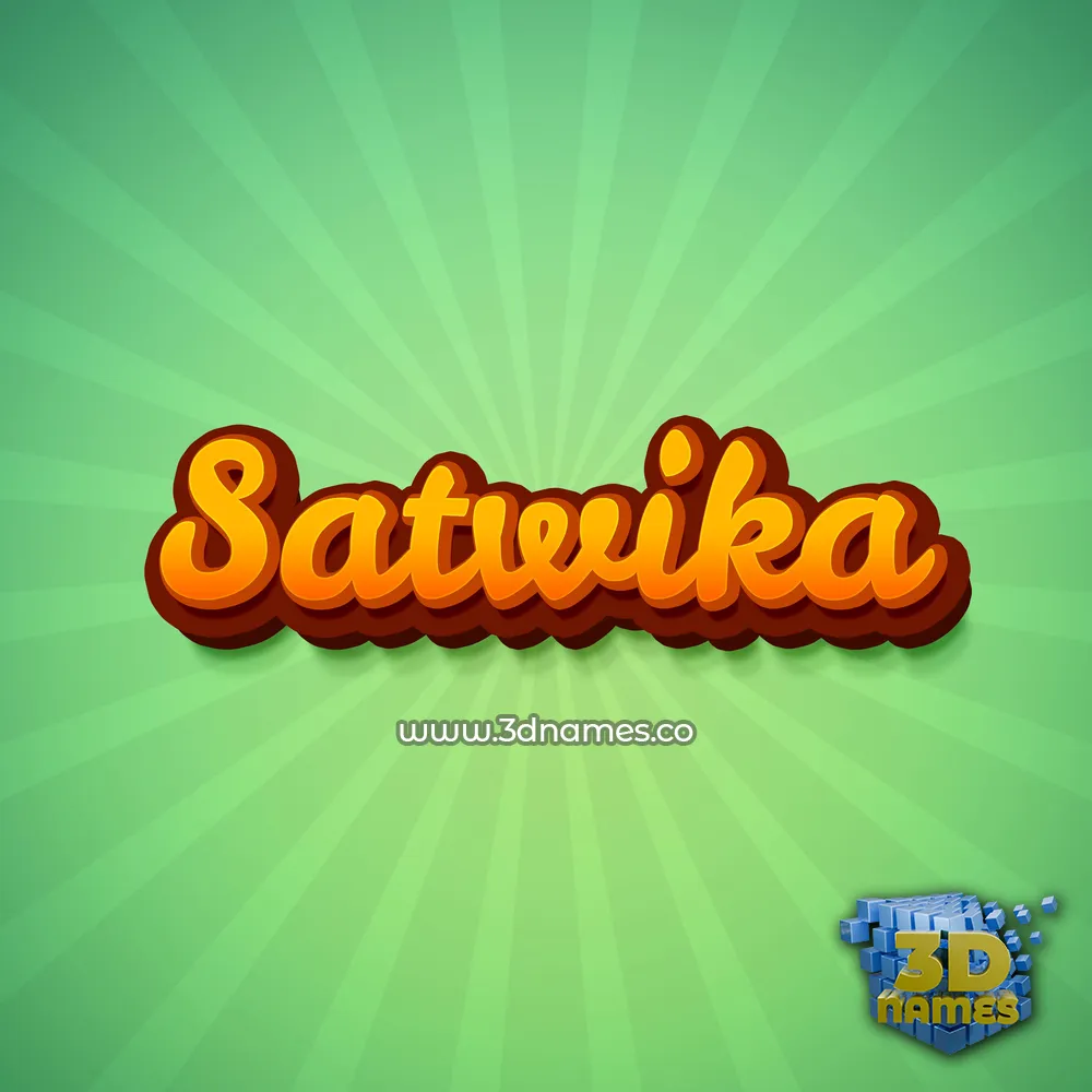 satwika in Green Rays style - 3D name wallpaper