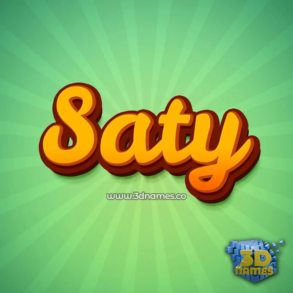 saty in Green Rays style - 3D name wallpaper