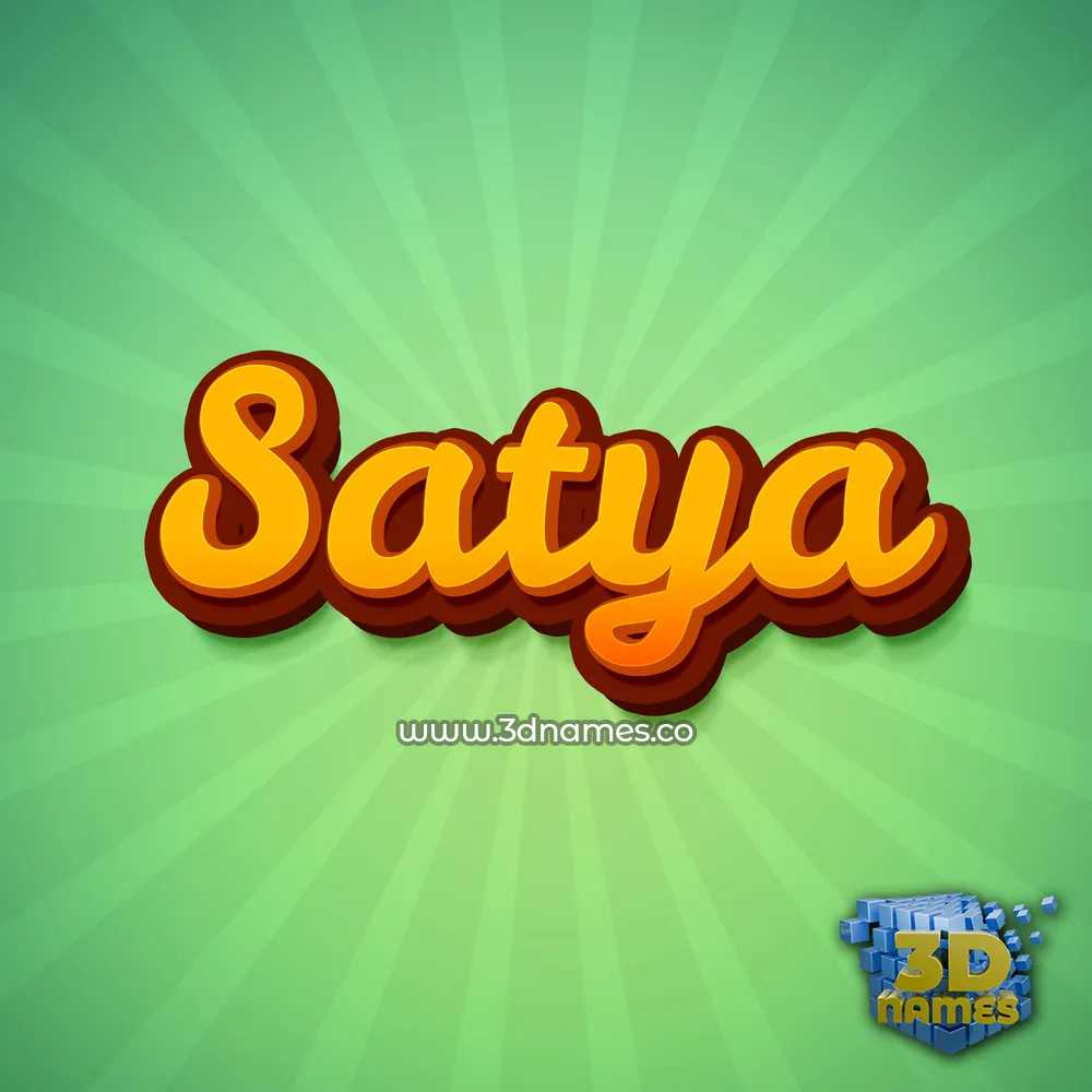 satya in Green Rays style - 3D name wallpaper