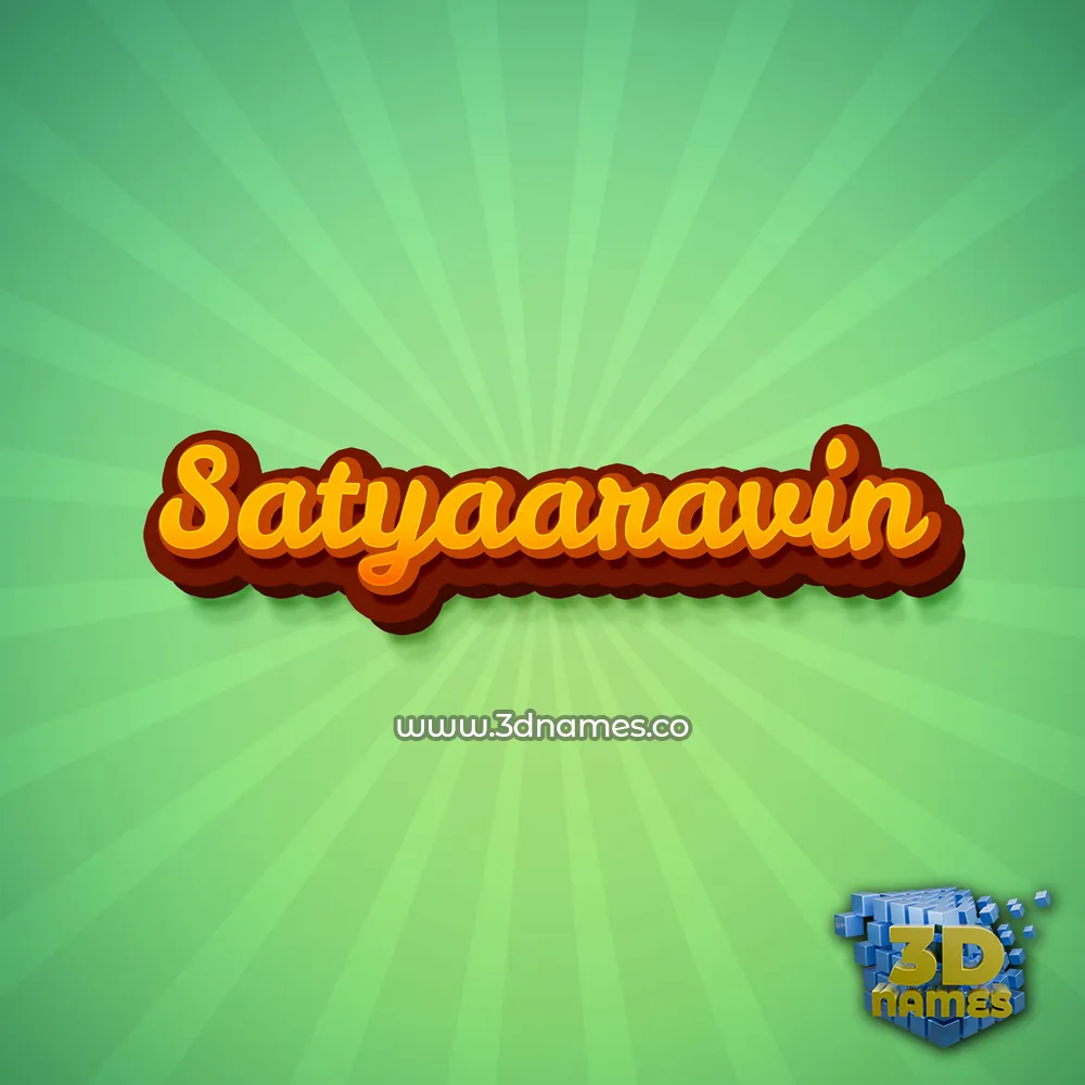 satyaaravin in Green Rays style - 3D name wallpaper