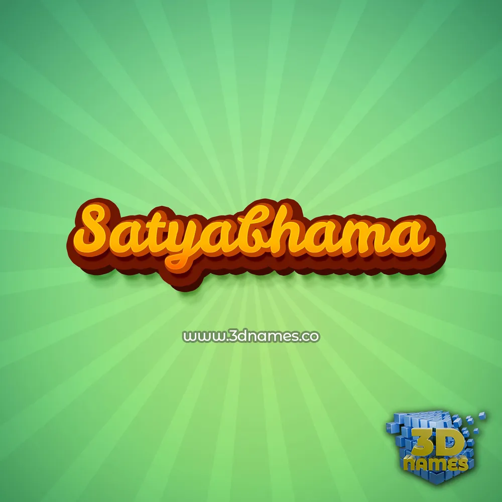 satyabhama in Green Rays style - 3D name wallpaper