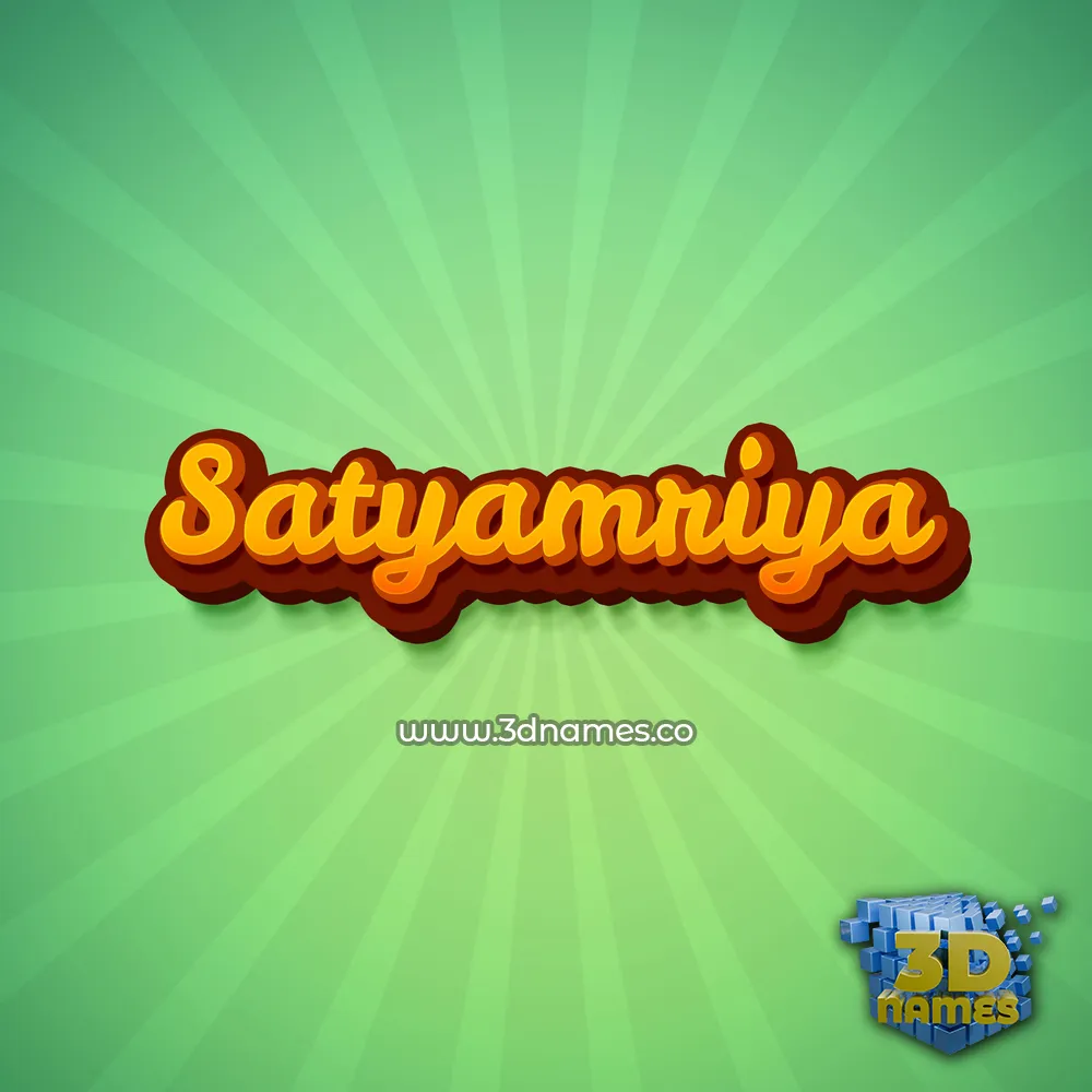 satyamriya in Green Rays style - 3D name wallpaper