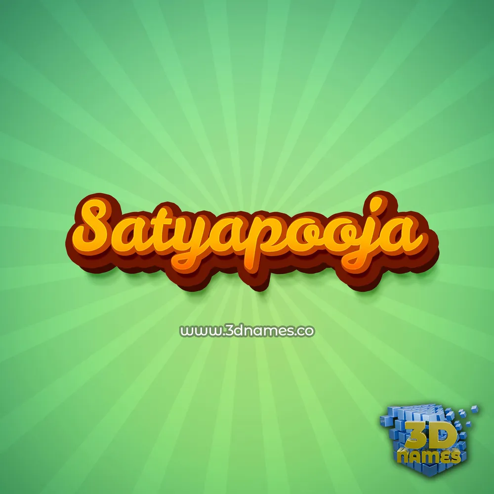 satyapooja in Green Rays style - 3D name wallpaper