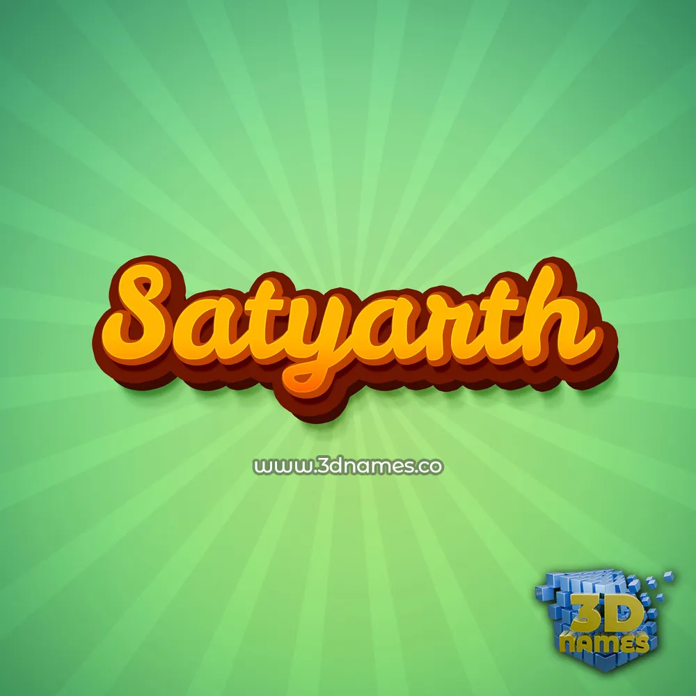 satyarth in Green Rays style - 3D name wallpaper