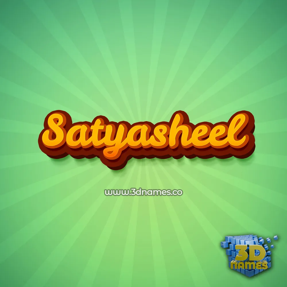 satyasheel in Green Rays style - 3D name wallpaper