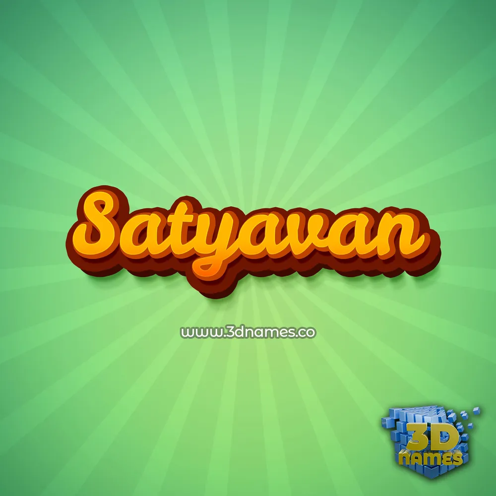 satyavan in Green Rays style - 3D name wallpaper