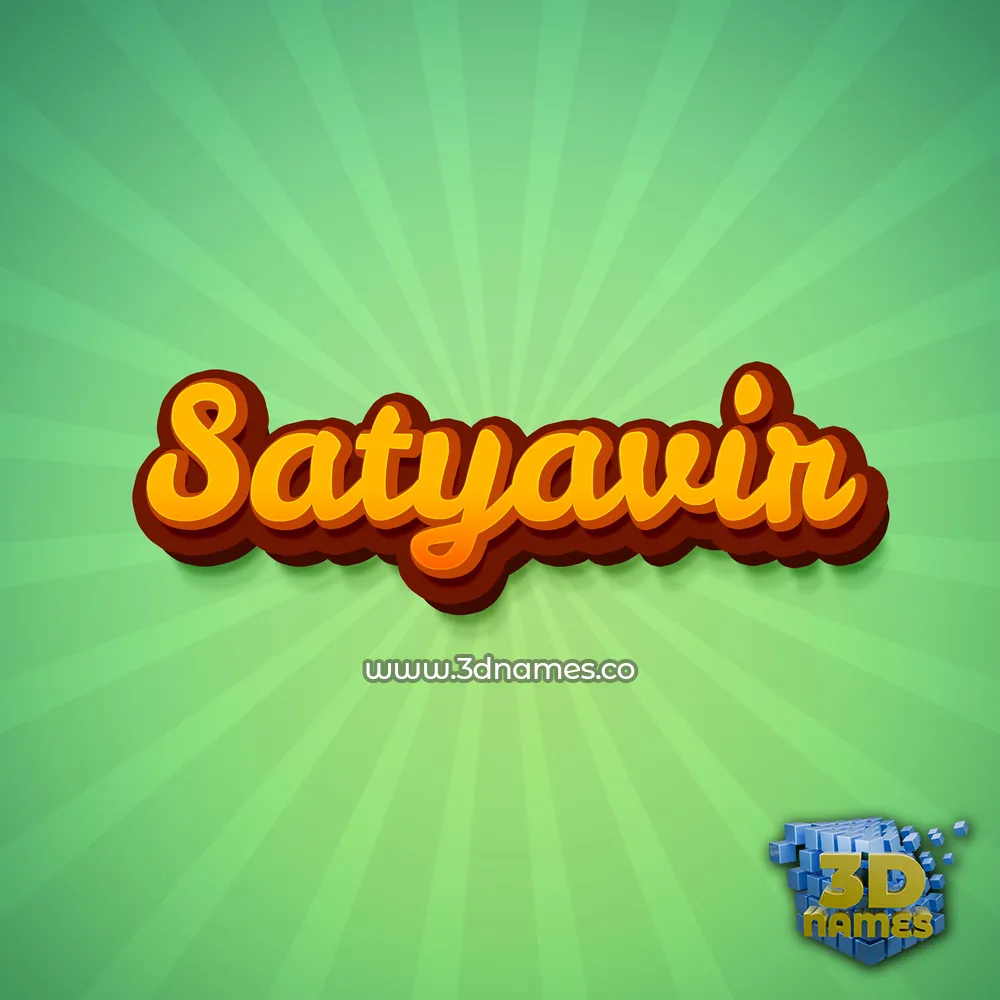 satyavir in Green Rays style - 3D name wallpaper