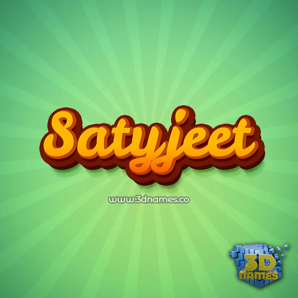satyjeet in Green Rays style - 3D name wallpaper