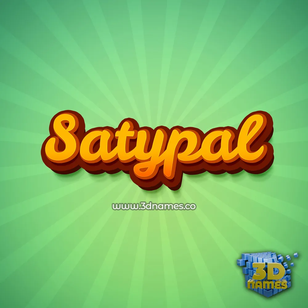 satypal in Green Rays style - 3D name wallpaper
