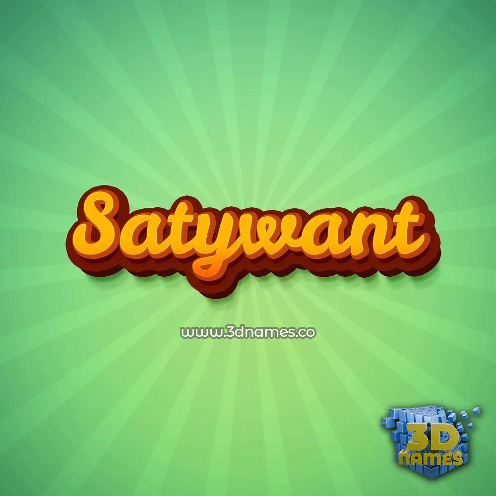 satywant in Green Rays style - 3D name wallpaper