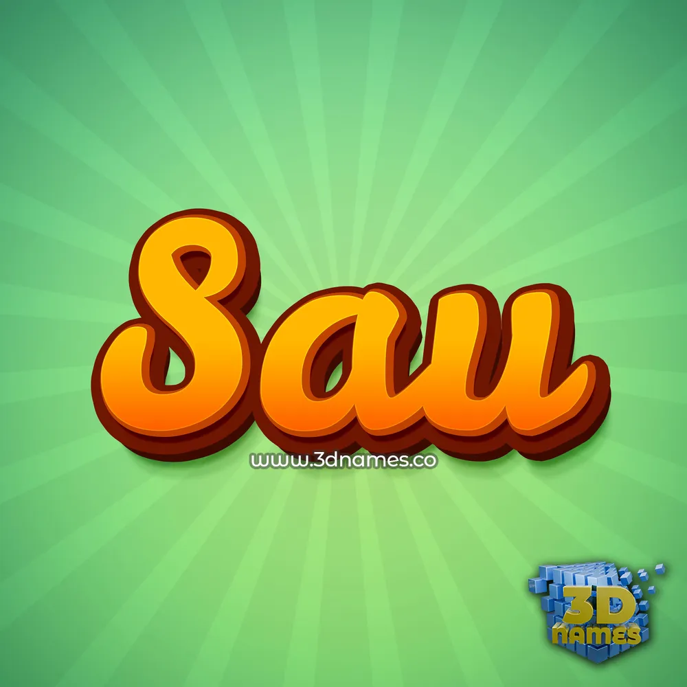 sau in Green Rays style - 3D name wallpaper