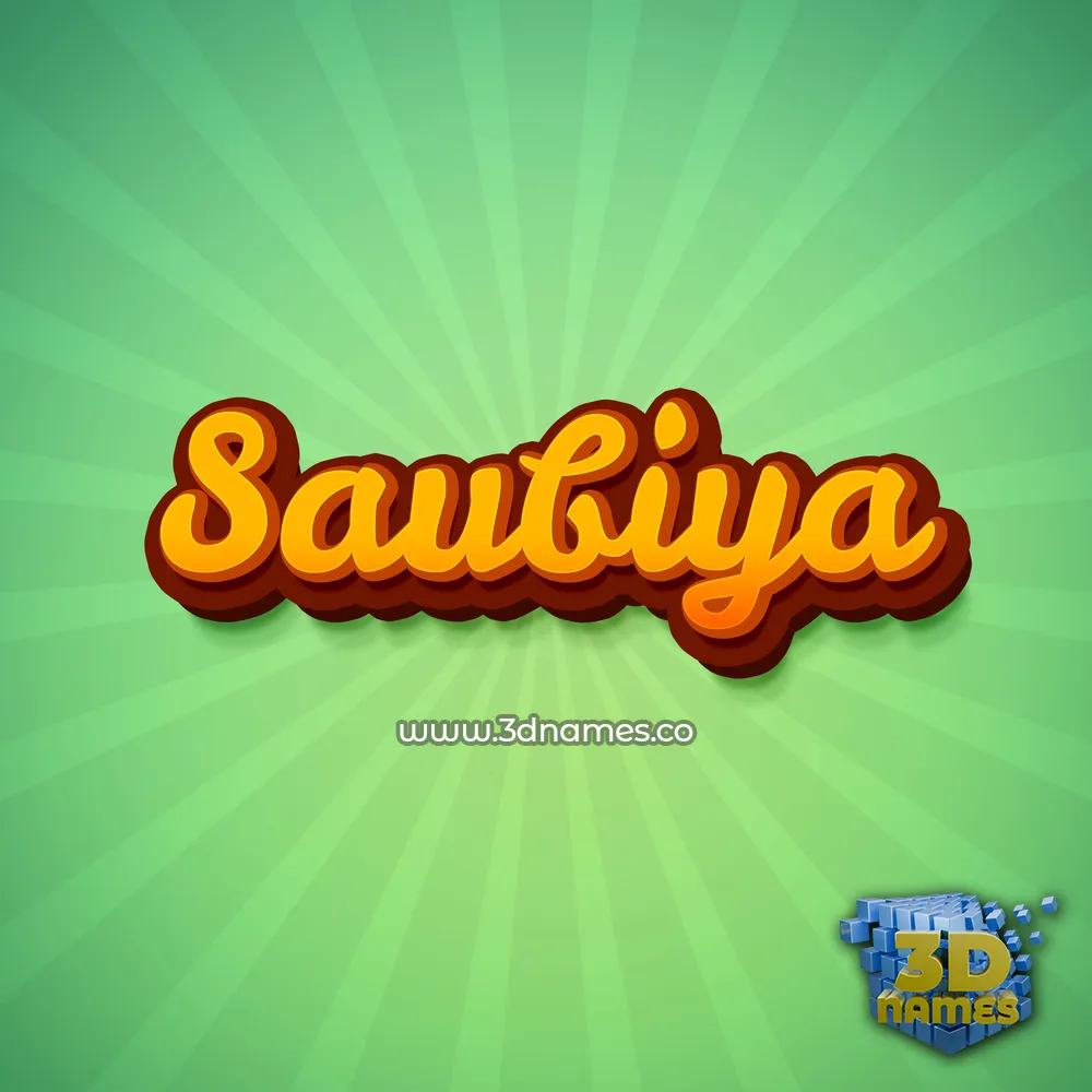 saubiya in Green Rays style - 3D name wallpaper