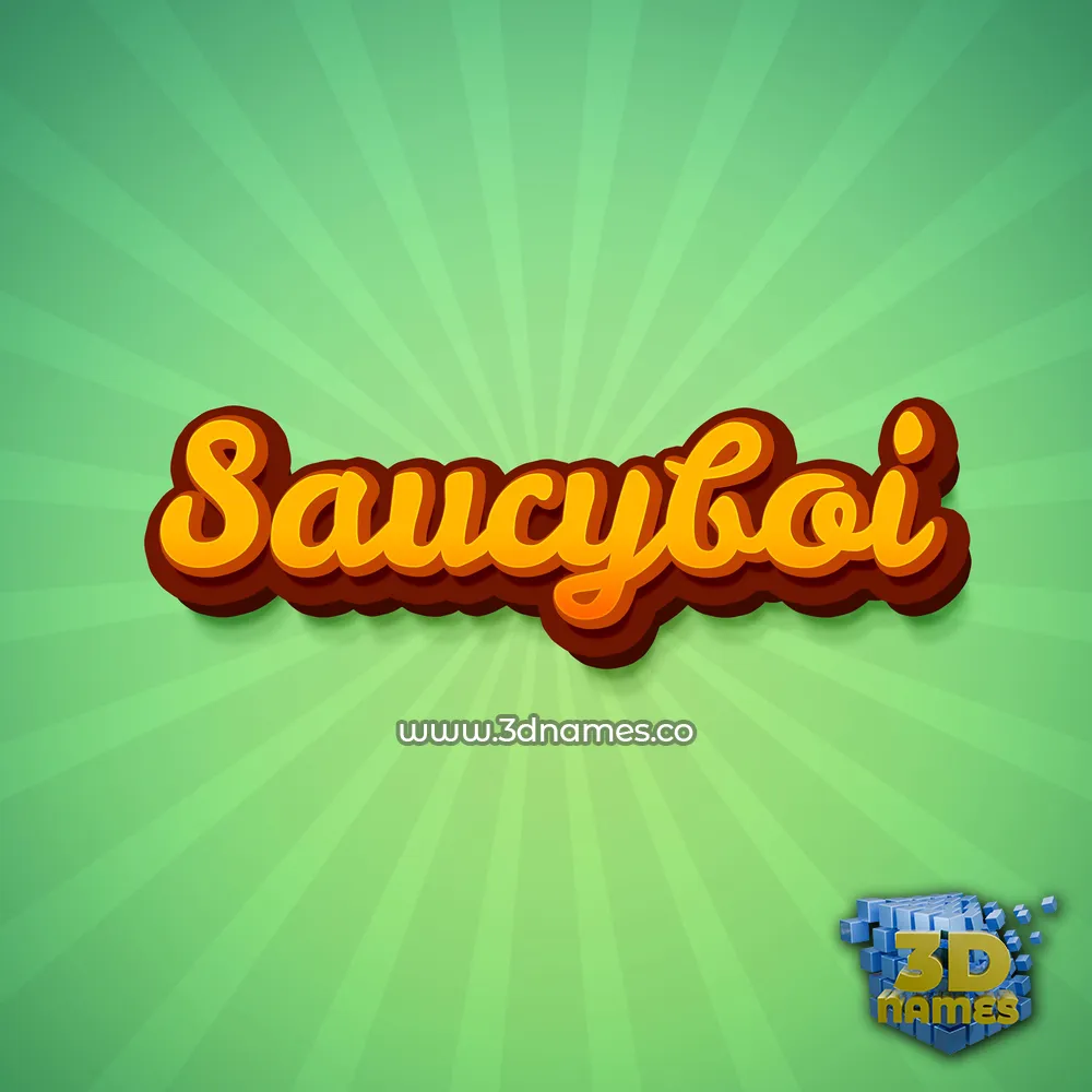 saucyboi in Green Rays style - 3D name wallpaper