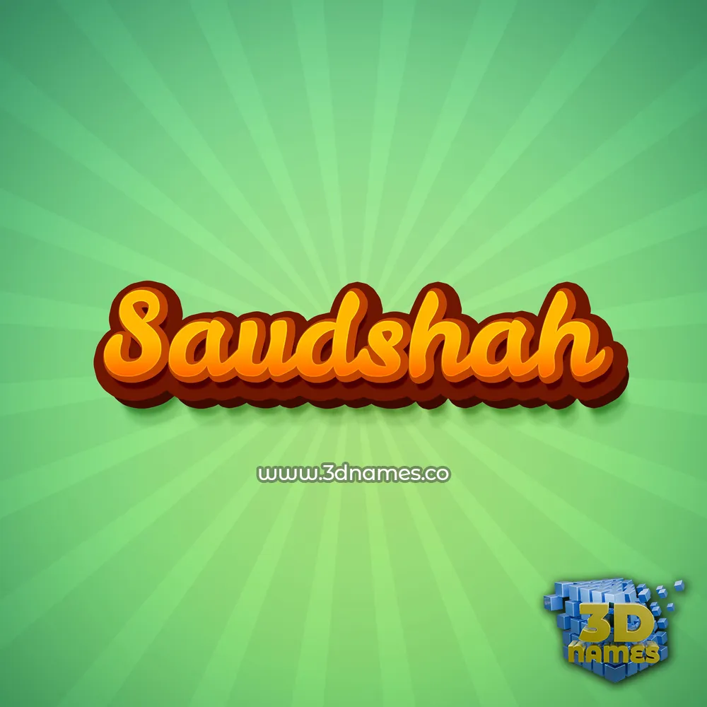 saudshah in Green Rays style - 3D name wallpaper