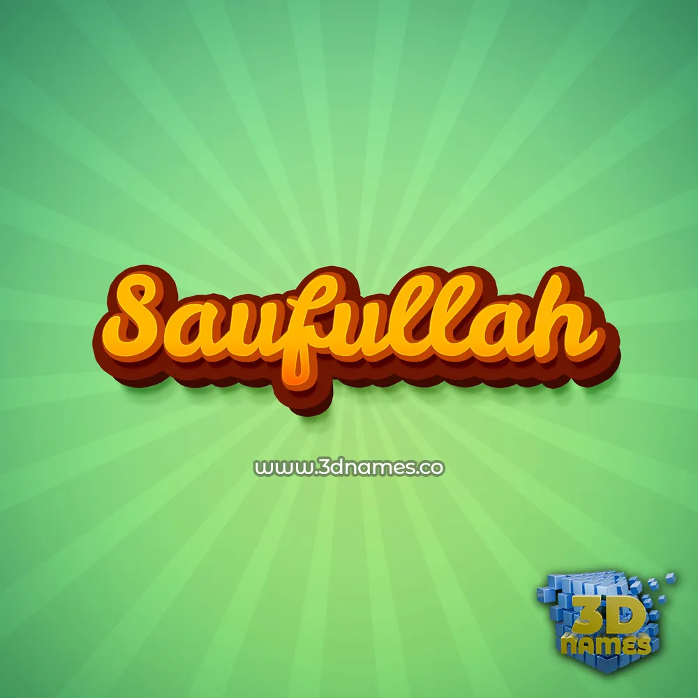 saufullah in Green Rays style - 3D name wallpaper