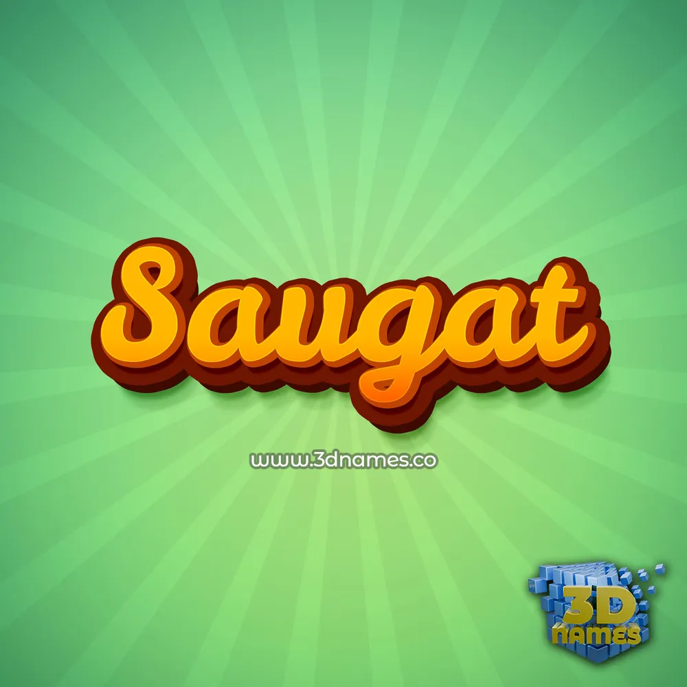 saugat in Green Rays style - 3D name wallpaper